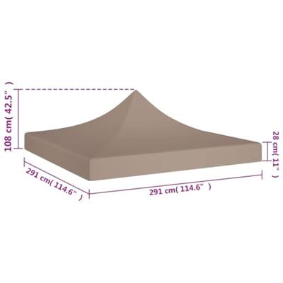 VidaXL Partytentdak 270 g/m² 3x3 m taupe