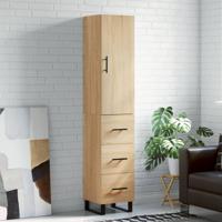 Hoge kast 34,5x34x180 cm bewerkt hout sonoma eikenkleurig - thumbnail