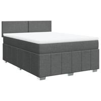 Boxspring met matras stof donkergrijs 160x200 cm - thumbnail