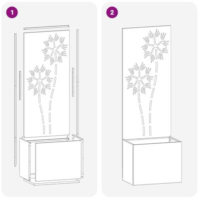 VidaXL Tuin privacy screen bloemen zilver 50 x 32 x 150 cm