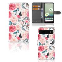 Google Pixel 6A Hoesje Butterfly Roses - thumbnail