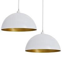 VidaXL Plafondlampen in hoogte verstelbaar halfrond wit 2 st - thumbnail