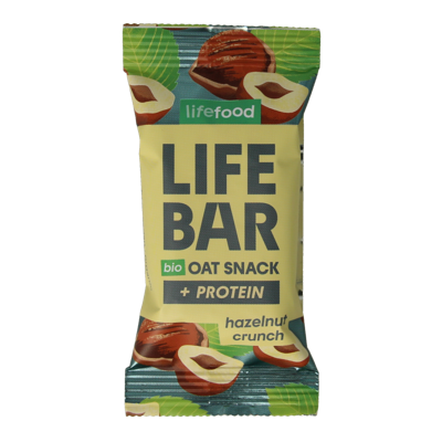 Lifefood Lifebar oatsnack proteine hazelnoot crunch bio 40 Gram