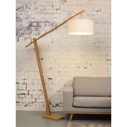 GOOD&MOJO Vloerlamp 'Montblanc' Bamboe en Eco linnen, 207cm, kleur Wit