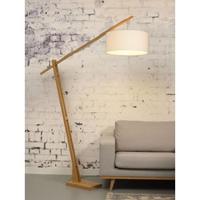 GOOD&MOJO Vloerlamp 'Montblanc' Bamboe en Eco linnen, 207cm, kleur Wit - thumbnail