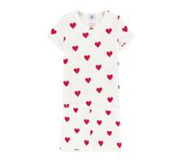 Pyjacourt voor meisjes met hartje en korte mouwen PETIT BATEAU in biokatoen hartjesmotief - thumbnail