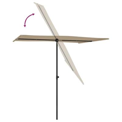 VidaXL Parasol met aluminium paal 2x1,5 m taupe