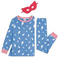 Pyjama verkleedkostuum superheld/superheldin unisex PETIT BATEAU blauw - thumbnail