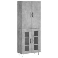 Hoge kast 69,5x34x180 cm bewerkt hout betongrijs - thumbnail