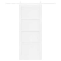 Schuifdeur met beslag 83x202 cm massief grenenhout wit - thumbnail