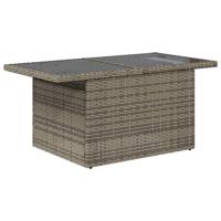 9-delige Loungeset met kussens poly rattan grijs - thumbnail