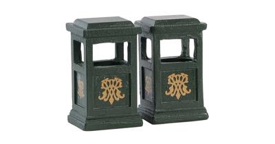 Lemax green trash can s/2 kerstdorp accessoire 2018