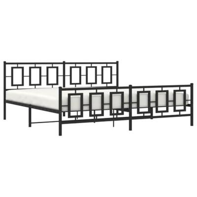 Bedframe met hoofd- en voeteneinde metaal zwart 193x203 cm