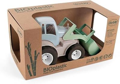 Dantoy tractor met voorlader groen/blauw, 30cm