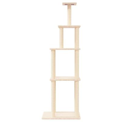Kattenmeubel met sisal krabpalen 183 cm crmekleurig
