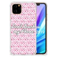 Apple iPhone 11 Pro Anti Shock Case Flowers Pink DTMP - thumbnail
