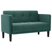 Loveseat bank donkergroen 111 cm fluweel - thumbnail