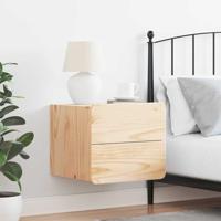 Nachtkastje met lade Bruin 39 x 34 x 33 cm Massief grenenhout - thumbnail