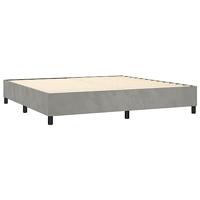 Boxspring met matras fluweel lichtgrijs 200x200 cm - thumbnail