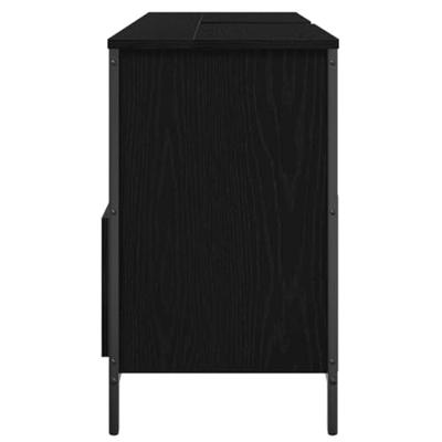 Badkamerkast met lades 90x34,5x60 cm zwart eikenkleurig