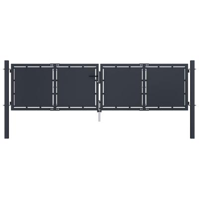 Poort 300x75 cm staal antraciet