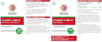 Vitals Vitamine A 4000ie Softgels Vitals Vitamine A 4000ie Softgels
