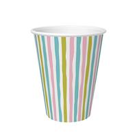 Duni papieren bekers stripes 24cl 10st - thumbnail
