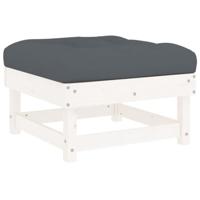 7-delige Loungeset met kussens massief hout wit - thumbnail