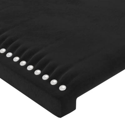 Hoofdbord met randen 163x16x78/88 cm fluweel zwart - thumbnail