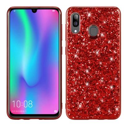 Glittery poeder schokbestendig TPU Case voor Galaxy A30 (rood)