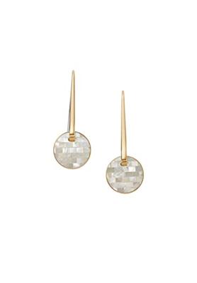 Skagen SKJ1582710 Oorhangers Agnethe staal-parelmoer goudkleurig-wit Skagen SKJ1582710 Oorhangers Agnethe staal-parelmoer goudkleurig-wit
