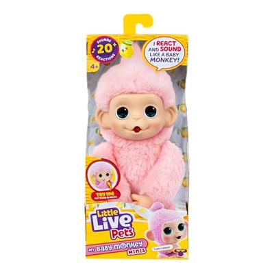 Pluche speelgoed - LITTLE LIVE PETS - Mijn mini-aapje - Roze - Geschikt voor kinderen vanaf 4 jaar
