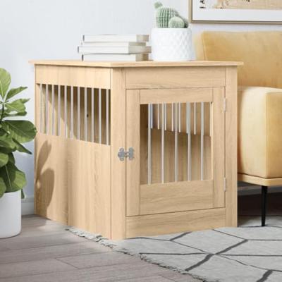 VidaXL Hondenbench 64,5x80x71 cm bewerkt hout sonoma eikenkleurig VidaXL Hondenbench 64,5x80x71 cm bewerkt hout sonoma eikenkleurig