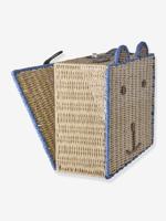 Roze kinderkoffer teddybeer van papiertouw rice blauw - thumbnail