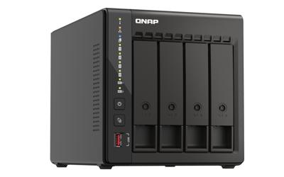 QNAP TS-453E NAS Tower Ethernet LAN Zwart J6412 - thumbnail