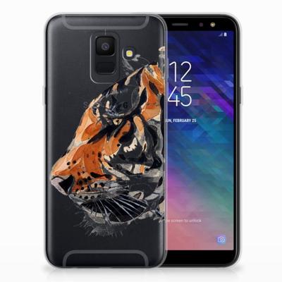 Smartphone hoesje Samsung Galaxy A6 (2018) Watercolor Tiger