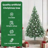 VidaXL Kunstmatig voorverlicht kerstboom met 300 led groen 180 cm pvc - thumbnail