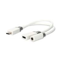 Nedis USB-C Adapter | USB 2.0 | USB-C Male | USB-C Female / 3,5 mm Female | 0.10 m | Rond | Verguld | PVC | Wit | Doos - CCBW64922WT01 - thumbnail