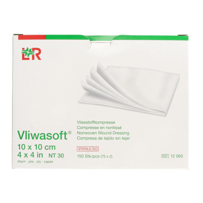 Vliwasoft Vlieskompres 10 x 10cm 4-laags 75 x 2 stuks 150 Stuks Vliwasoft Vlieskompres 10 x 10cm 4-laags 75 x 2 stuks 150 Stuks