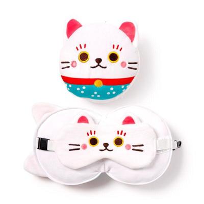 Relaxeazzz Maneki Neko Gelukskat Rond Reiskussen & Slaapmasker