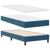 Boxspring Bed met Matras Donkerblauw 100x200 cm Fluweel - thumbnail