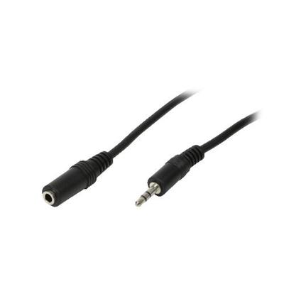 LogiLink CA1055 Jackplug Audio Aansluitkabel [1x - 1x ] 5.00 m Zwart (mat) Met verlengkabel
