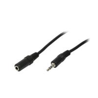 LogiLink CA1055 Jackplug Audio Aansluitkabel [1x - 1x ] 5.00 m Zwart (mat) Met verlengkabel - thumbnail
