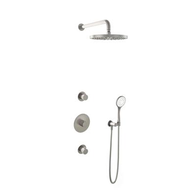 Hotbath Buddy - Inbouw Regendoucheset - 2 Stopkranen - Thermostatisch - Wandarm 35 cm - Hoofddouche 300 mm - Ronde Handdouche 3 Standen - Waterbesparend - V02