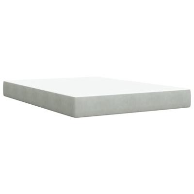 Boxspring met matras fluweel lichtgrijs 160x200 cm