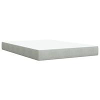 Boxspring met matras fluweel lichtgrijs 140x200 cm - thumbnail