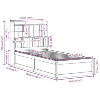 Bedframe zonder matras massief grenenhout 90x200 cm - thumbnail