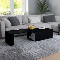 Salontafel 150x50x35 cm bewerkt hout zwart - thumbnail