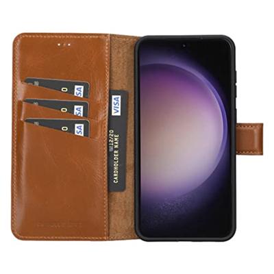 NorthLife - Samsung Galaxy S23 Plus - Lederen Afneembare 2-in-1 bookcase hoes - Cognac