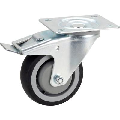 dörner + helmer 716586 Comfort TPE-zwenkwiel Ø 100 mm, kogellager, plaat 105x85 mm